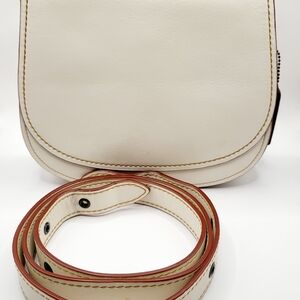 Coach Saddle Bag 23 GloveTanned Leather Purse Chalk 55036 Crossbody